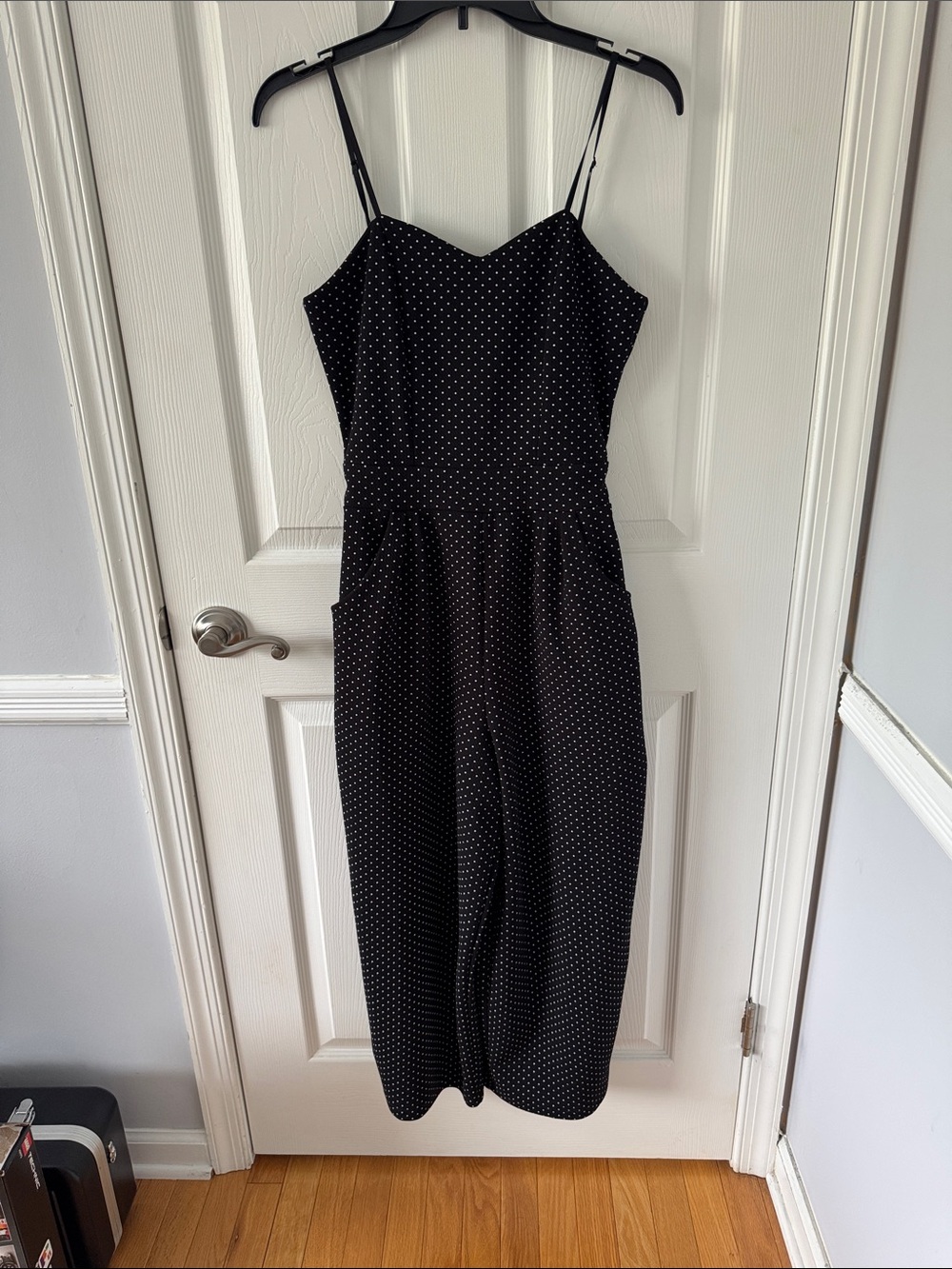 Emerald Sundae Black Polka Dot Spaghetti Strap Jumpsuit